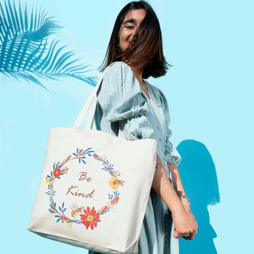 Large Canvas tote bag with zipper & pocket women tote bag for work beach &yoga